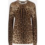 Animal-Print Oversize Langärmelige Dolce & Gabbana Dolce Kaschmir-Pullover aus Kaschmir für Damen Größe XL für den für den Herbst 