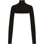 Reduzierte Schwarze Dolce & Gabbana Dolce Rollkragen Damensweatshirts mit Reißverschluss aus Viskose Cropped Größe S 