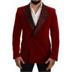 Reduzierte Rote Dolce & Gabbana Dolce Samtblazer aus Samt für Herren Größe M 
