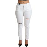 Reduzierte Weiße Elegante Dolce & Gabbana Dolce Ripped Jeans & Zerrissene Jeans mit Reißverschluss aus Denim für Damen Größe XL 