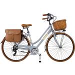 Dolce Vita by Canellini Fahrrad Citybike Frau Aluminium mit Korb und Tasche - Grau 50