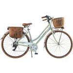 Dolce Vita by Canellini Fahrrad Citybike Frau Aluminium mit Korb und Tasche - Hellgrun 43