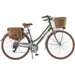 Dolce Vita by Canellini Fahrrad Citybike Frau Aluminium mit Korb und Tasche - Olivegrun 43