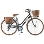 Dolce Vita by Canellini Fahrrad Citybike Frau Aluminium mit Korb und Tasche - Schwarz 43