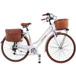 Dolce Vita by Canellini Fahrrad Citybike Frau Aluminium mit Korb und Tasche - Weiß 50