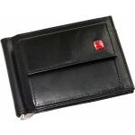 Schwarze Geldbörsen mit Geldklammer aus Leder mit RFID-Schutz für Herren 