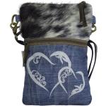 Blaue Motiv Trachtentaschen & Dirndltaschen mit Reißverschluss aus Fell für Damen Klein zum Oktoberfest 