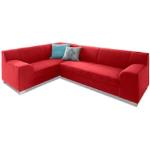 Reduzierte Rote Domo Polstermöbel L-förmige Polsterecken & Eckgarnituren lackiert aus Leder Breite 200-250cm, Höhe 50-100cm, Tiefe 150-200cm 