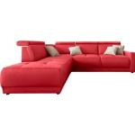 Reduzierte Rote Moderne Domo Polstermöbel Nachhaltige Wohnlandschaft aus Kunstleder Breite 250-300cm, Höhe 50-100cm, Tiefe 50-100cm 