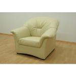 Reduzierte Cremefarbene Domo Polstermöbel Nachhaltige Sessel mit Hocker aus Kunstleder Breite 50-100cm, Höhe 50-100cm, Tiefe 50-100cm 