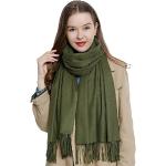 Reduzierte Dunkelgrüne DonDon Wollschals aus Wolle für Damen Einheitsgröße für den für den Winter 