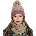 Reduzierte Hellbraune DonDon Schlauchschals & Loop-Schals aus Wolle für Damen Einheitsgröße für den für den Winter 