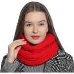 Reduzierte Rote DonDon Schlauchschals & Loop-Schals aus Wolle für Damen Einheitsgröße für den für den Winter 