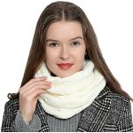 Reduzierte Weiße DonDon Schlauchschals & Loop-Schals aus Wolle für Damen Einheitsgröße für den für den Winter 