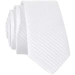 DonDon schmale weiße Krawatte 5 cm gestreift