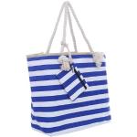 Blaue Motiv DonDon Strandtaschen & Badetaschen mit Reißverschluss aus Kunstfaser für Damen Klein 