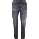 Reduzierte Graue Vintage DONDUP Slim Fit Jeans mit Reißverschluss aus Baumwolle für Herren 