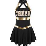 Schwarze Mini Cheerleader-Kostüme für Kinder Größe 122 