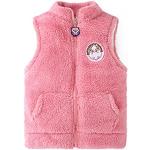 Rosa Gesteppte Streetwear Atmungsaktive Kinderfleecewesten mit Reißverschluss aus Fleece Handwäsche für Mädchen Größe 146 für den für den Winter 