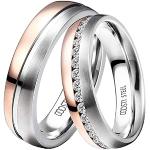 DOOSTI Damen Herren Ringe für Paare Bicolor Silber