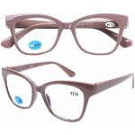Beige Quadratische Brillenfassungen aus Polycarbonat Blaulichtschutz für Damen 