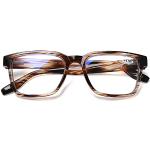 Braune Gestreifte Brillenfassungen aus Kunststoff Blaulichtschutz für Herren 