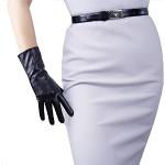 Schwarze Sexy Touchscreen-Handschuhe aus Lammleder für Damen Größe M für Partys 