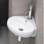 Weiße Ovale Handwaschbecken & Gäste-WC-Waschtische aus Keramik 