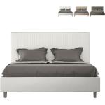 Reduzierte Weiße Moderne Doppelbetten aus Kunstleder mit Stauraum 160x200 