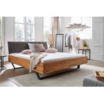 Anthrazitfarbene Main Möbel Amelie Doppelbetten geölt aus Massivholz 200x200 