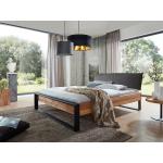 Anthrazitfarbene Moderne Main Möbel Massivholzbetten Pulverbeschichtete aus Massivholz 180x200 