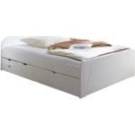 Doppelbett mit Schubkästen "Erna" 140x200 Kiefer massiv - weiß weiß