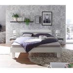 Weiße Topdesign Rechteckige Französische Doppelbetten aus Massivholz 160x200 