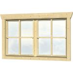 Doppelfenster für Gartenhaus 45 mm SKAN HOLZ 2x57,5x70,5 cm natur