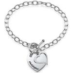 Silberne Anhänger Armbänder mit Herz-Motiv personalisiert für Damen 