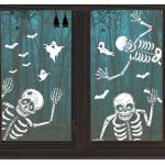 Weiße Fenstertattoos & Fensteraufkleber mit Halloween-Motiv 