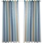 Reduzierte Blaue Sterne Kindergardinen & Kinderzimmer-Gardinen aus Textil transparent 