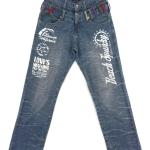 Bestickte Punk Jeans mit Stickerei aus Baumwolle für Herren 