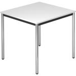 Silberne hjh Office Runde Runde Tische 80 cm aus Chrom ausziehbar Breite 50-100cm, Höhe 0-50cm, Tiefe 50-100cm 