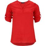 Reduzierte Rote Doris Streich V-Ausschnitt T-Shirts aus Leinen für Damen Größe L Große Größen 