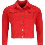 Rote Unifarbene Doris Streich Mini Übergangsjacken aus Baumwolle Cropped für Damen Größe XXL für den für den Frühling 