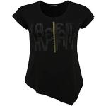 Schwarze Doris Streich Rundhals-Ausschnitt T-Shirts mit Glitzer für Damen Größe L Große Größen 