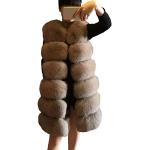 Khakifarbene Fellwesten aus Pelz für Damen Größe XXL für den für den Winter 