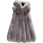 Graue Fellwesten aus Pelz für Damen Größe 4 XL für den für den Winter 