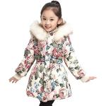 Beige Gesteppte Kinderkapuzenmäntel mit Reißverschluss Handwäsche für Mädchen Größe 104 für den für den Winter 