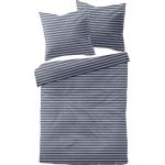 Marineblaue Melierte Dormisette Bettwäsche Sets & Bettwäsche Garnituren mit Reißverschluss aus Baumwolle 