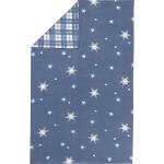 Blaue Sterne Dormisette Feinbiber Bettwäsche mit Reißverschluss aus Samt 135x200 