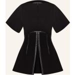 Schwarze Gesteppte Dorothee Schumacher Peplum-Shirts & Schößchen-Shirts mit Reißverschluss aus Leder für Damen Größe M für den für den Sommer 