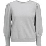 Graue Melierte Langärmelige Damensweatshirts mit Puffärmeln Größe XS Petite 