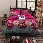 Reduzierte Rosa Vintage Bettwäsche Sets & Bettwäsche Garnituren mit Mandala-Motiv mit Reißverschluss 240x220 3-teilig 